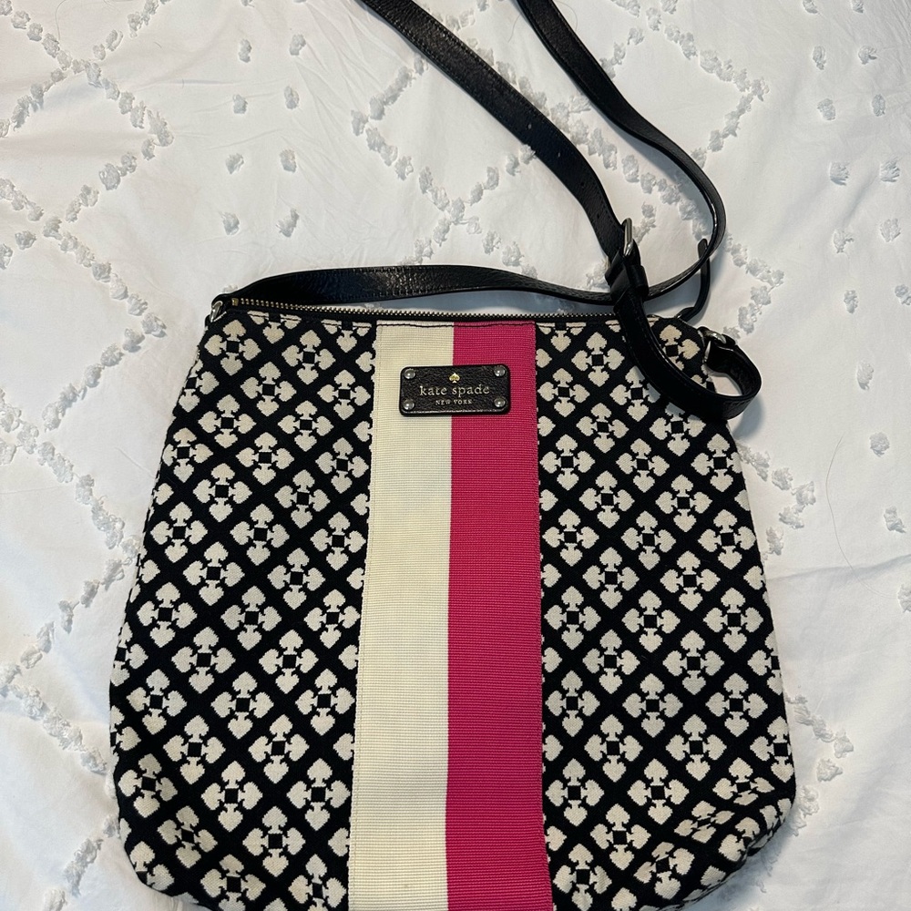 Kate Spade Black and Pink Patterned Crossbody Bag